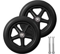 6" 7" 8" Walker And Rollator Replacement Wheel, 2 Pcs Wheelchair Front Wheels, Solid Rubber Universal For Wheelchair Accessories Parts, Wheelchair Casters, Black Grey, With 5/16,Black,190Mm (8Inch)