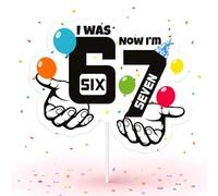 6-7 Birthday Cake Topper, Funny 67 Birthday Decorations, 67 meme Cake Decoration for 6th & 7th Parties Wedding Anniversary & Graduation Celebrations