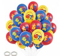 6 7 Birthday Decorations Balloons - 30 Pcs Game Theme 6 7 Balloon Party Decoration Set for Boys Funny Six Seven Gaming Themed Birthday Party Decoration Supplies (Red Blue Yellow)
