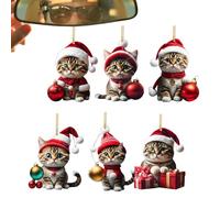 6/7 Christmas Baubles Cat, Funny Christmas Baubles, Christmas Tree Decoration Cat, Kitten Christmas Tree Suspending Decoration, 2D Acrylic Funny Cat Christmas Tree Ornament