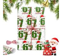 6 7 Christmas Wrapping Paper, 90 * 50cm Meme Wrapping Paper with rope, Santa 67Meme Gift Wrap for Secret Santa Claus Ornament Party New Year Festive Holiday (white)