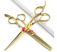 6/7-inch Professional Hair Clippers, Stainless Steel Sharp Hair Clippers, Hairdresser Specific Scissors. (7 inch-2pc-B)