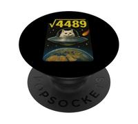 6 7 Joke Funny Cat Ufo Space 67 Meme Square Root Of 4489 PopSockets Adhesive PopGrip