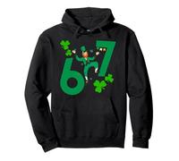 6 7 Leprechaun Bruh St Patricks Day Lucky Irish Six Seven Pullover Hoodie