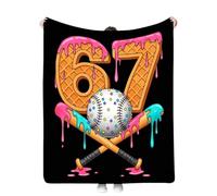 6 7 Meme Blanket, Funny Six Seven Ice Cream Throw Blanket, Six Seven Gen Slang Fla Adults Throw Blankets For Kids Gift, Cozy