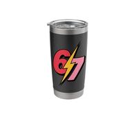6 7 Meme Funny Math Joke Lightning Stainless Steel Insulated Tumbler