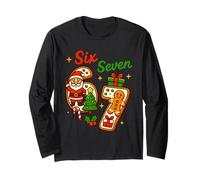 6 7 Meme Gingerbread Christmas Funny Six Seven X-mas Holiday Long Sleeve T-Shirt