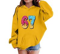 6 7 Meme Jumper Kids Long Sleeve 67 Hoodies Boys Girls Six Seven Hoodie Pullover Sweatshirt 6 7 Number Fashion Cute Print Hooded Jumpers with Pockets for Xmas Christmas Casual