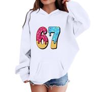 6 7 Meme Jumper Kids Long Sleeve 67 Hoodies Boys Girls Six Seven Hoodie Pullover Sweatshirt 6 7 Number Fashion Cute Print Hooded Jumpers with Pockets for Xmas Christmas Casual