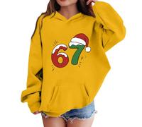 6 7 Meme Jumper Kids Long Sleeve 67 Hoodies Boys Girls Six Seven Hoodie Pullover Sweatshirt 6 7 Number Fashion Cute Print Hooded Jumpers with Pockets for Xmas Christmas Casual