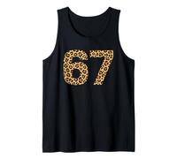 6-7 Meme Leopard Cheetah Cool Six-Seven Funny 67 Gen Z Alpha Tank Top