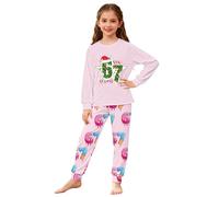6 7 Meme Shirt,Christmas Pjs 67 Meme Pyjamas Set Matching Christmas Pjs for Family Six Seven Number 6 7 Christmas Long Sleeve Pjs Jumper 2025 Tops and Pants 2 Piece Outfit Clothing