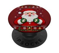 6 7 Santa Hat Ugly Christmas Sweater Bells Reindeer Vintage PopSockets Adhesive PopGrip