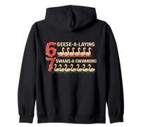 6 7 Six Seven Brain Rot Gen Z Meme Ugly Christmas Goose Swan Zip Hoodie