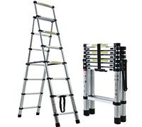 6+7 Step Ladder 2 Ways Combination Ladder Aluminum A-Frame Stepladder Extension Telescopic Ladder Lightweight 150KG Capacity for Home Kitchen Office Household Multipurpose Ladder