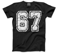 6 7 Tshirt for Kids - 67 6-7 College Numbers Slogan T-Shirt - Six Seven Distressed Graphic Tee Internet Meme Fun Number Day Top - 12-13 Years Black