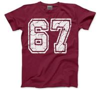 6 7 Tshirt for Kids, Teens and Adults - 67 6-7 College Numbers Slogan T-Shirt - Six Seven Distressed Graphic Tee Internet Meme Fun Number Day Top - 9-11 Years Maroon