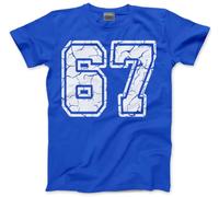 6 7 Tshirt for Kids, Teens and Adults - 67 6-7 College Numbers Slogan T-Shirt - Six Seven Distressed Graphic Tee Internet Meme Fun Number Day Top - 7-8 Years Blue