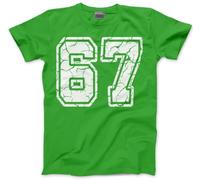 6 7 Tshirt for Kids, Teens and Adults - 67 6-7 College Numbers Slogan T-Shirt - Six Seven Distressed Graphic Tee Internet Meme Fun Number Day Top - 7-8 Years Green