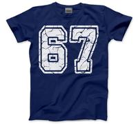 6 7 Tshirt for Kids, Teens and Adults - 67 6-7 College Numbers Slogan T-Shirt - Six Seven Distressed Graphic Tee Internet Meme Fun Number Day Top - 7-8 Years Navy