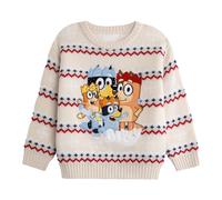 (6-7 Years, Beige) Bluey Childrens/Kids Family Christmas Jumper
