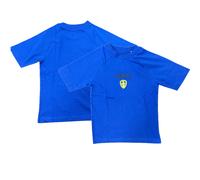 (6-7 Years) Leeds United Kid's T-Shirt adidas Essentials Blue Top - New