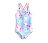 Squishmallows Multicoloured Pastel 1 Piece Swimming Costume | Girls Character All Over Print Swimwear | Sleeveless Scoop Neck Beachwear | Criss-Cross Straps Aquatic Fun Apparel - 6-7 Years