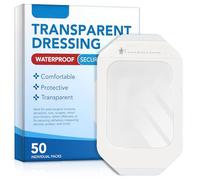 6 × 7cm Medical Grade Waterproof Transparent Protective Film | PU Material | Invisible Bonding | Suitable for Postoperative Incision Abrasion Tattoo Care Home First Aid | Transparent Film Dressing 50P