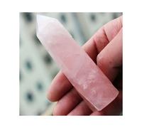 (6-7cm) Natural Rock Rose Quartz Crystal Point Healing Stone Obelisk Pink Ornament Wand