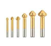 6/7Pcs 90 Degree 3 Flute 6.3-20.5mm Countersink Drill Bits Chamfer Cutter End Mill Cutting Tool Working Set Edge Trimming