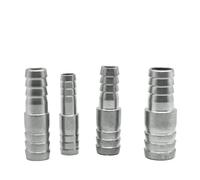 6 8 10 12 13 14 15 16 18 19 20-60 mm Hose Barbed Reducing Straight Connector Pipe Fitting 304 Stainless Steel Water Air Fuel Oil(10mm-10mm)