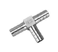 6 8 10 12 13 14 15 16 20 25 32 40 50 mm Hose Barb Elbow Corss Tee U Y Shape 2 3 4 Ways Hosetail Splitter 304 Stainless Water Gas(Tee,8mm)