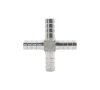 6 8 10 12 13 14 15 16 20 25 32 40mm Hose Barb Elbow Corss Tee Y Shape 2 3 4 Ways Hosetail Splitter 304 Stainless Water Gas(Cross,12MM_1PC)