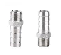 6 8 10 12 13 14 15-50mm Hose Barb x 1/8" 1/4" 3/8" 1/2" 3/4" 1" 2" NPT Male Thread 304 Stainless Steel Pipe Fitting Connector(19mm,1l2 NPT Male)