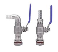 6 8 10 12 14 15 16 19 20mm Hose Barb 1/2" 304 Stainless Steel Bulkhead Ball Valve Tap Faucet Switch(Fit 10mm ID Hose,Elbow 90 Degree)