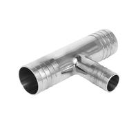 6 8 10 12 14 16 19 20 25 32 38 40 51 Mm Hose Barb Reducing Tee 3 Ways Splitter 304 Stainless Steel Connector Pipe Fitting(13-6-13mm)