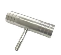 6 8 10 12 14 16 19 20 25 32 38-51mm Hose Barb Reducer Tee 3 Ways Splitter 304 Stainless Steel Hosetail Connector Coupler Fitting(51-32-51mm)