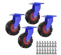 6" 8" 10" 12" Caster Wheels Set Of 4, Heavy Duty Rubber Wheel With Brakes, 2000 Pounds Capacity Per Industrial Caster, For Carts Dolly Workbench Trolley