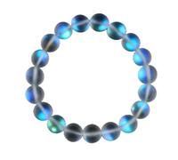 6/8/10/12mm Gray Matte Rainbow Moonstone Crystal Gems Round Beads Bracelet 7.5''-8 mm