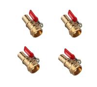 6 8 10 12mm Hose Barb 1/8'' 1/2'' 1/4'' Male Thread Connector Joint Copper Pipe Fitting Coupler Adapter Brass Barbed Ball Valve(1/2" 10mm Hose Barb)