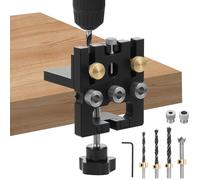 6/8/10/15mm Wooden Dowel Drilling Template Furniture Construction 3 in 1 Drilling Gauge for Woodworking Exact Dowel Holes
