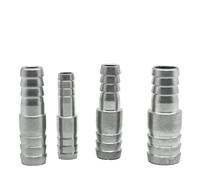 6 8 10-19 20-60 mm Hose Barbed Reducing Straight Connector Pipe Fitting 304 Stainless Steel Water Air(12mm-12mm)