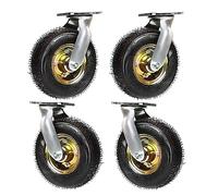 6/8/10" Heavy Dutyor Wheels 4 X Rubbered Trolley Wheels Thicken Wear -Resistant Swiveltransporter Pneumaticer Wheel/Swivel/200Mm/8In