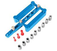 6/8/10mm Self Centering Dowel Jig, Universal Drilling Guide Kit Aluminum Alloy Straight Holes Dowel Jig Woodworking Positioner Locator for Accessory (Blue)