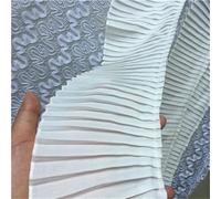 6/8/11CM Wide White Black Chiffon Pleated Lace Fabric Frilled Fringed Ribbon Ruffles Trim Dress Hemline Curtains Sewing Decor-White-Wide 8CM