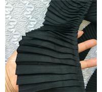 6/8/11CM Wide White Black Chiffon Pleated Lace Fabric Frilled Fringed Ribbon Ruffles Trim Dress Hemline Curtains Sewing Decor-Black-Wide 11CM