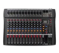 6/8/12-channel Stereo Mixer, Au-dio Mixer With Digital Display, Dsp Reverb Effects, 3-band Eq, Supports Direct Usb/b-l-u-e-t-o-o-t-h Playback, Phantom Power 48v, For Broadcast, Recording Room 12