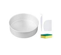 6/8/12 Inch Fixed Base Cake Pan/Tin Round Bake Pan | With Scrub Sponge Cake Scraper/Stripping Cheesecake Mould(12 inch)