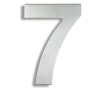 6/8/12 Inch Floating House Numbers Modern Metal Stainless Steel Door Number Silver/Black Mailbox Address Sign with Screws, for Wall Decor Apartment Garden Yard Hotel Cafe Office Street(Silver 7,12In)