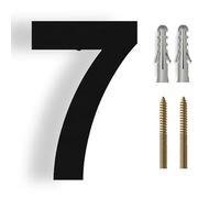 6/8/12 Inch Floating House Numbers Modern Metal Stainless Steel Door Number Silver/Black Mailbox Address Sign with Screws, for Wall Decor Apartment Garden Yard Hotel Cafe Office Street(Black 7,12In)